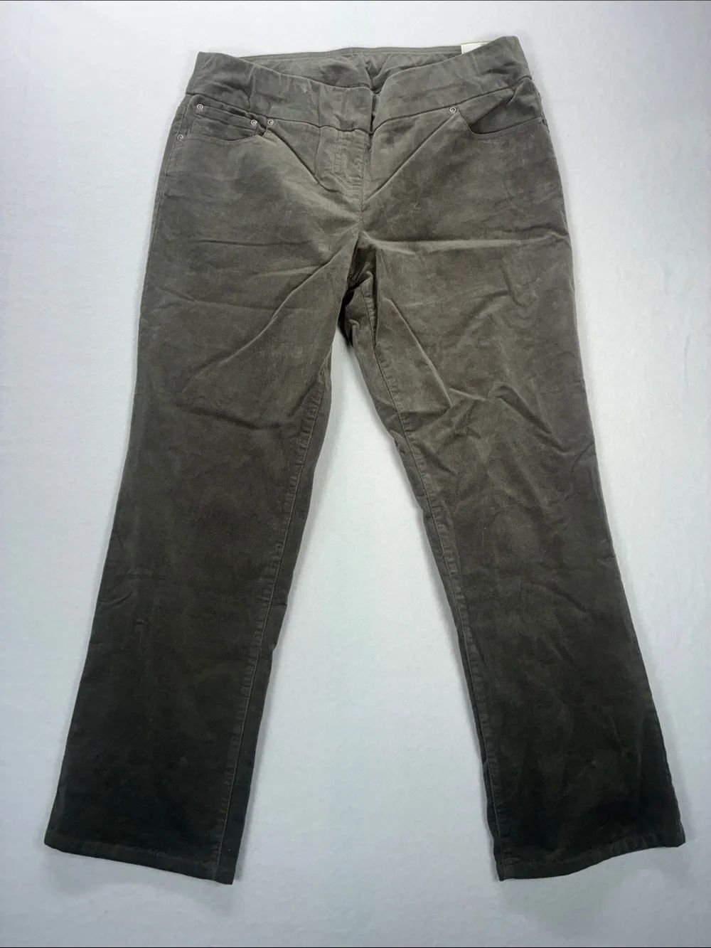 Slim Sation by Multiples Olive Corduroy Straight-Leg JeansNWT Size 14P